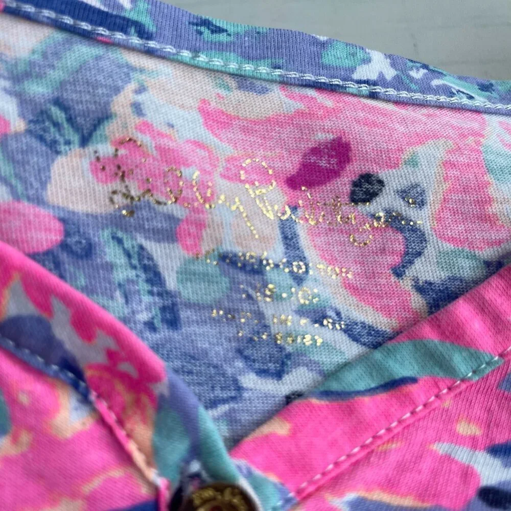 Lilly Pulitzer Girl's Long Sleeve Henley‎ Top Shirt - Size Large (8/10)
